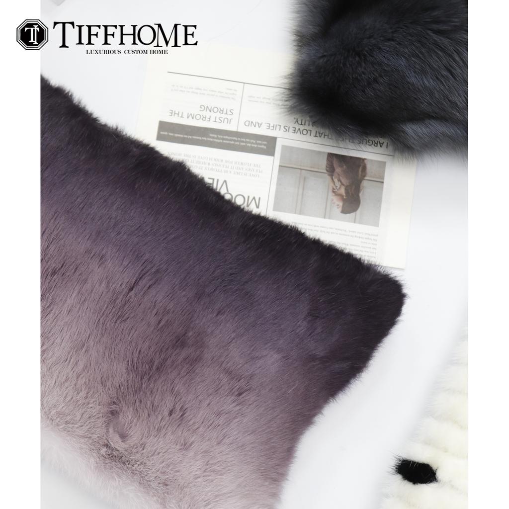 TIFFHOME Luxury Fluffy Soft Plush Throw Pillow Cases Organic Oblong Cushion Covers Home Decorative Fur Throw Pillow Covers
