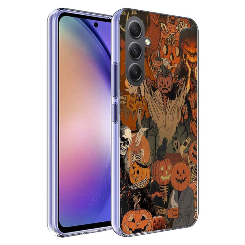 Halloween Fall Art Witch Cat Phone Case for Samsung A17 A37 A57 A07 A16 A26 A36 A56 A06 A02S A12 A22 A32 A52S A04S A14 A24 A34 A
