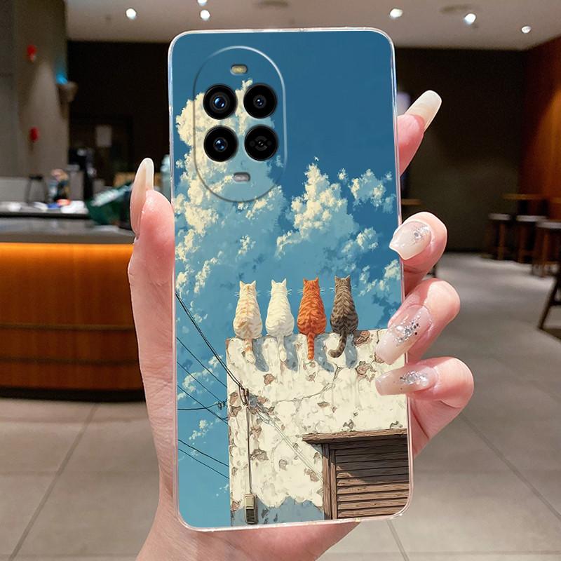 Чехол для Huawei Nova 13 Pro Роскошный Милый Крутой Узор Дракон Цветок Мягкий силикон Чехол для Телефона Задняя крышка Прозрачный ТПУ Корпус