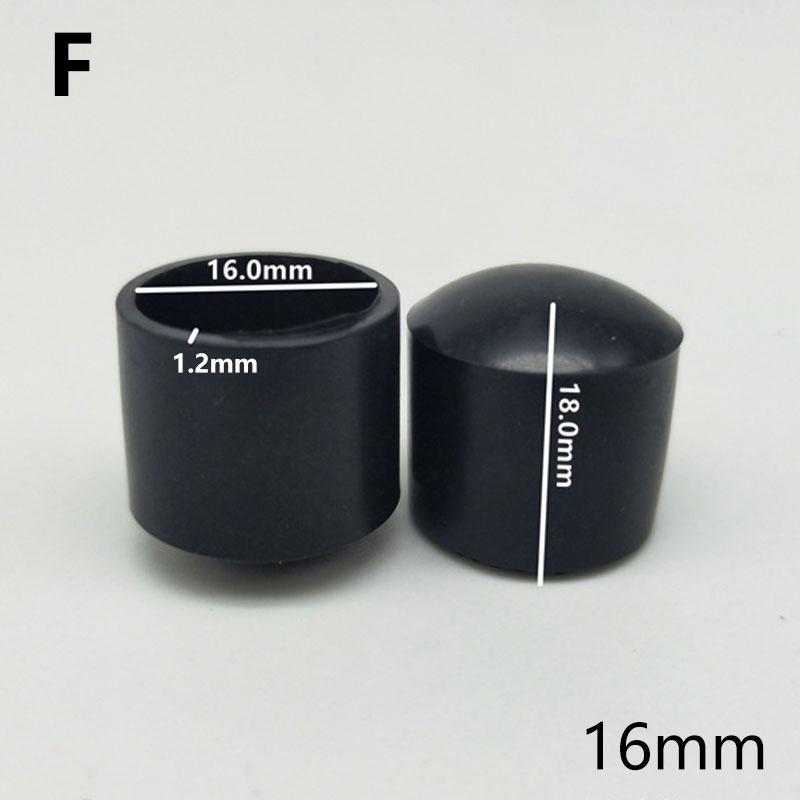 10Pcs Furniture Feet Floor Protectors Non-Slip Round Tube Caps Black Chair Leg Cover Cover