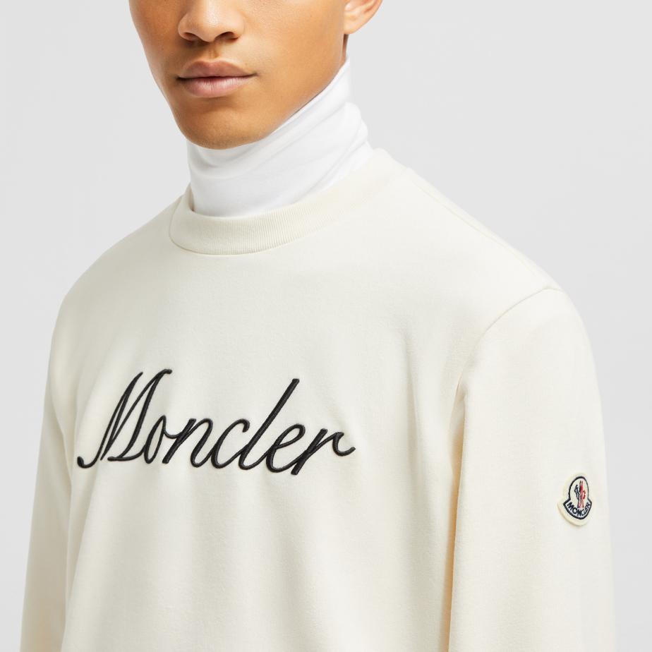 Moncler Logo Letter Crew Neck Long Sleeve Sweatshirt Men sweatshirt Beige K1-091-8G00033-89AUJ-034