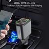 120W USB C Mobile Phone Fast Car Chargers with Ambient Light Type-C Cord USB & USB C Ports Car Charging Adapter