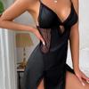Sexy Deeop V Neck Women Nightdress Solid Suspender Satin Breathable Backless Shoulder Strap Comfortable Home Clothes