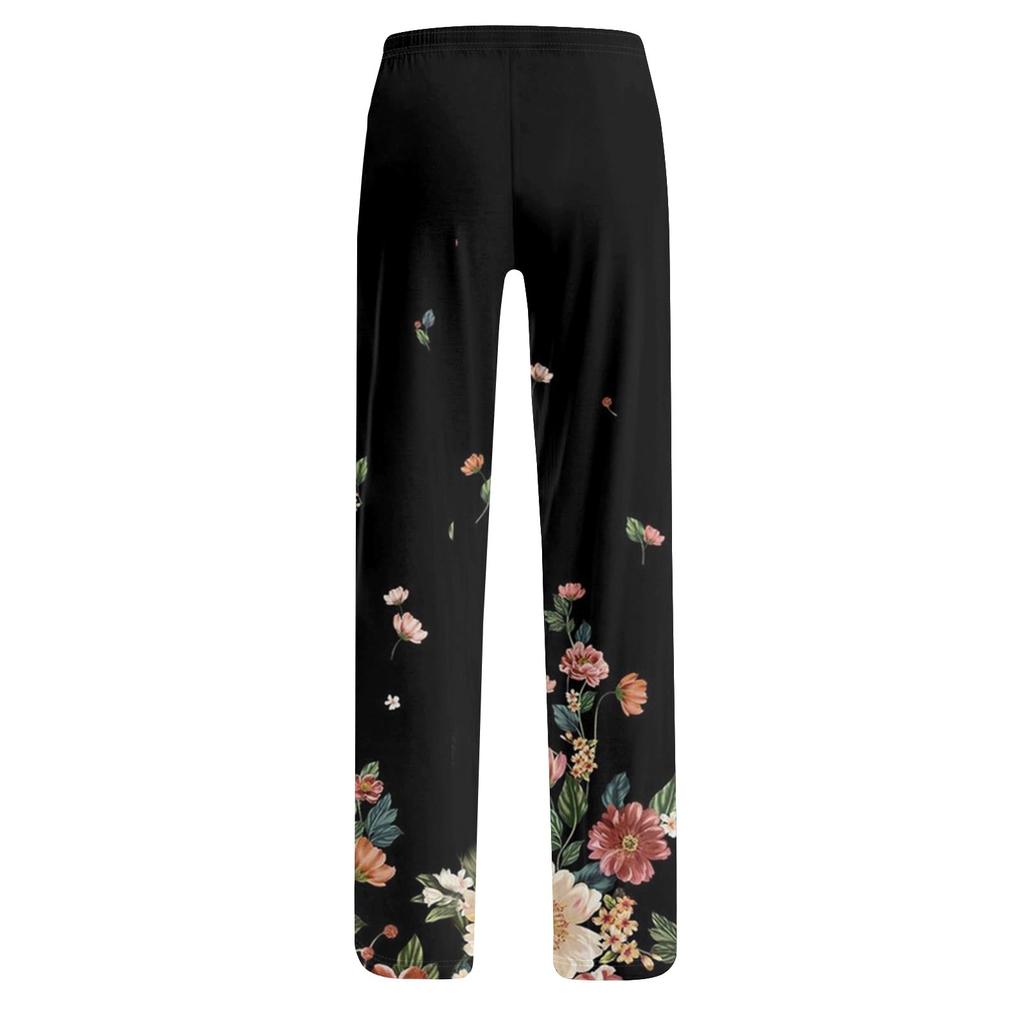 Women's Printed Casual Elastic Waist Comfortable Straight Tube Loose Pants
