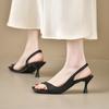 Niche High-heeled Sandals Shoes Summer 2025 New Square Head Thin Heel Empty Skirt Single Shoes