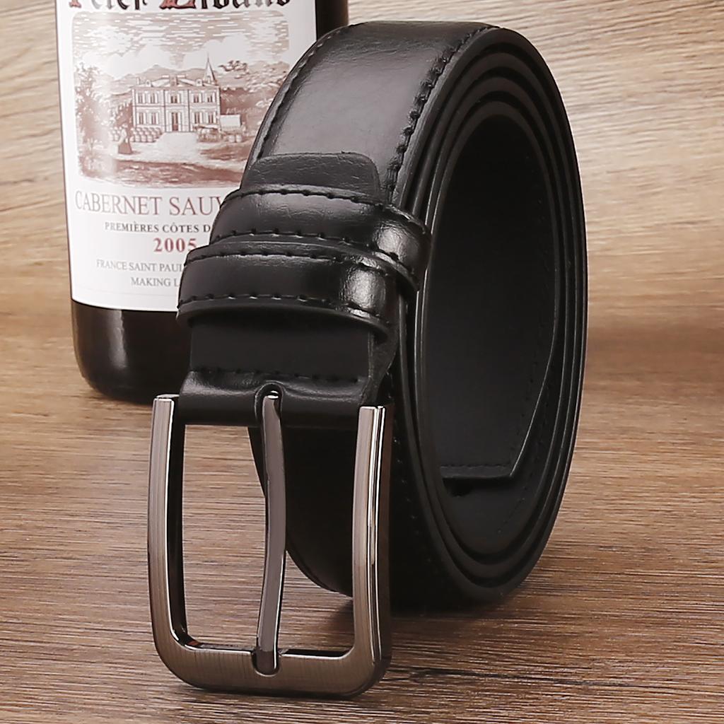 Ремень мужской из высококачественной искусственной кожи с пряжкой, ремень мужской повседневный для джинсов с удлиненной пряжкой для мужчин