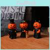 Resin Halloween Material Demon Miniature Figures Decor Set With Broom Pumpkin