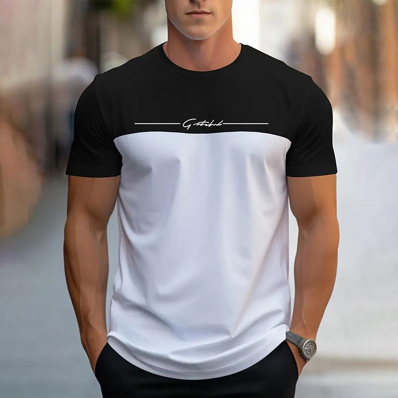 2025 New Fashion Innovative Math Formula Print Men's Short Sleeve Summer Fresh Sports Gym T-Shirt Loose Round Neck Top