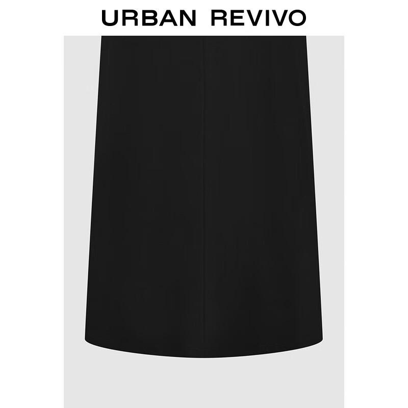 UR Women's French Pleated Slim V-Neck Long Dress