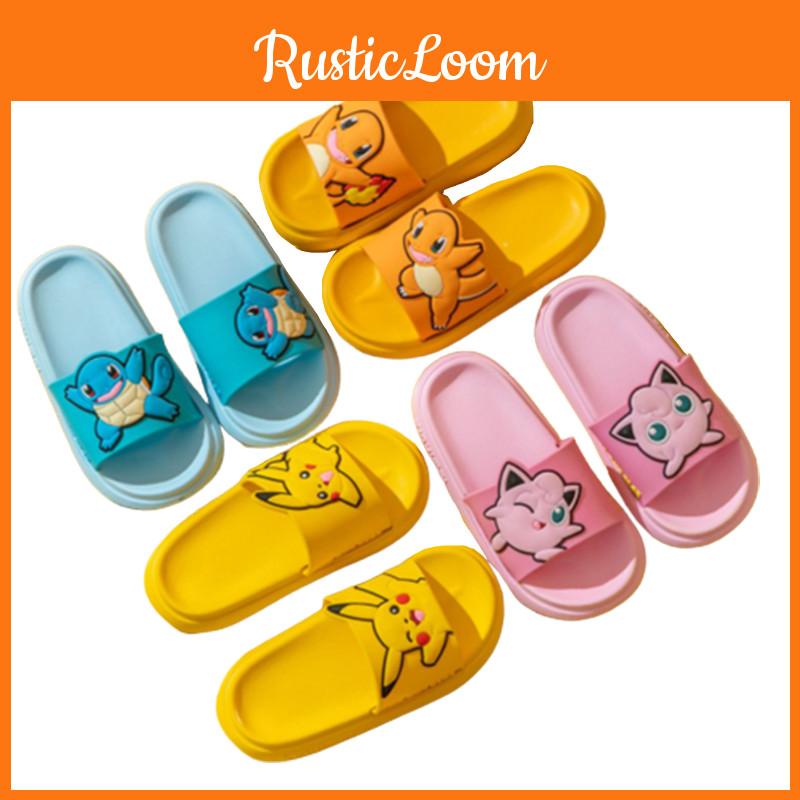 Детские шлепанцы Pokemon Pikachu Нескользящие пляжные и душевые тапочки