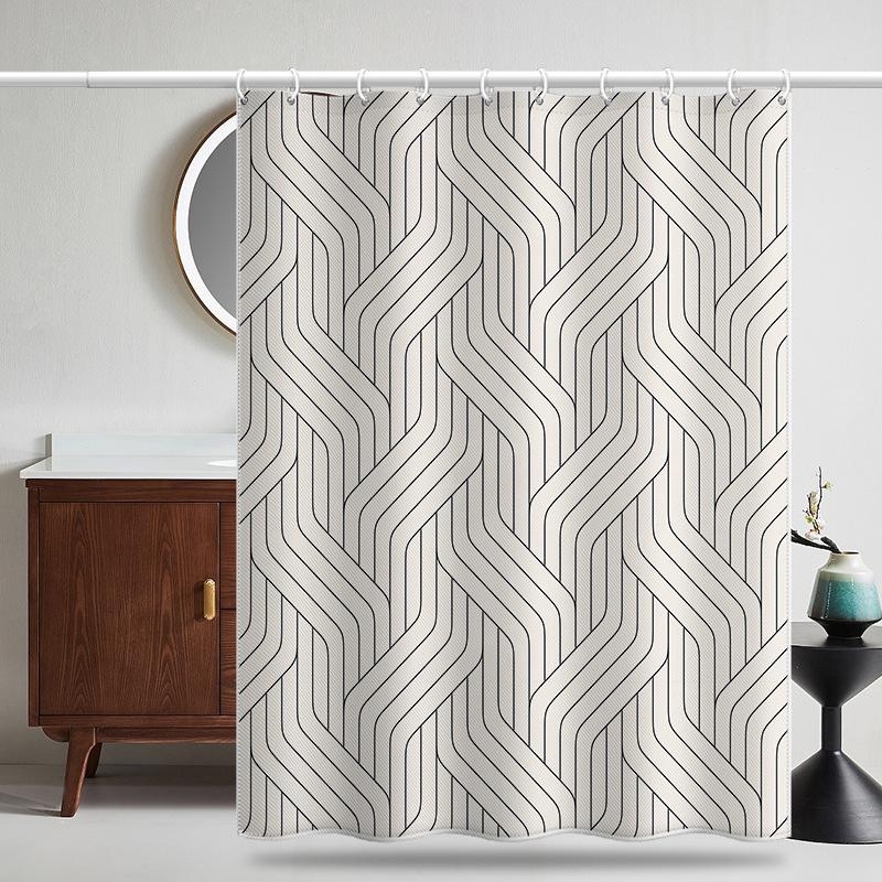 Bathroom Thickened Waterproof Curtain Mildew Proof Shower Curtain Shower Partition Curtain Shower Curtain Bathroom Curtain Free Perforation