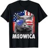 Футболки Cat 4th of July Meowica Merica Men USA American Flag T-Shirt