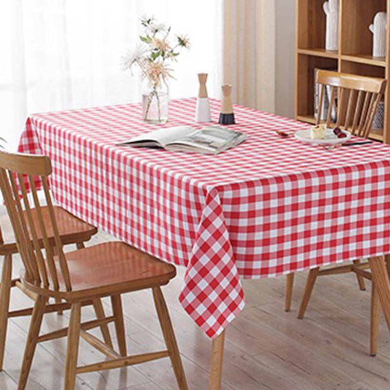 1Pc Disposable Thickening Red Checkered Tablecloth For Party Weddings Plastic Waterproof Picnic Picnic Mat Home Decoration