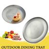 20CM Titanium Camping Plate Multi-Purpose Camping Plate For Barbecue Home Titanium Dinnerware Round Frosted Picnic Gear