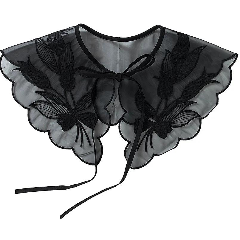 Women Fake Collar Detachable Shirt Lapel Necklace Ladies False Collar Blouse Top Faux Col Half-Shirt Clothes Accessories