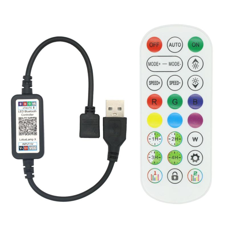 1 Set Rgb Colorful Led Light Strip Connector For App Control Dc Usb 5V-24V Music Colorful Tape Light Mini Bluetooth Controller
