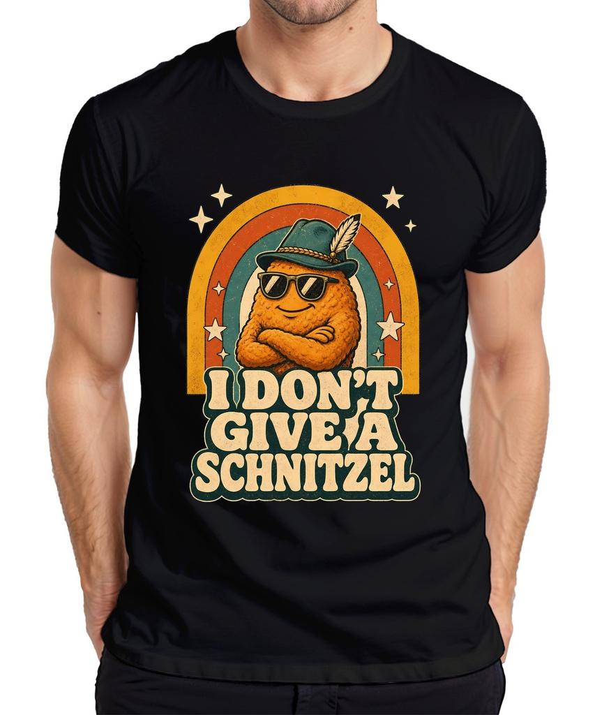 I Don't Give A Schnitzel Funny Gift Bavaria Lederhosen Dirndl Men's T-Shirt