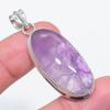Natural Sage Amethyst Gemstone 925 Sterling Silver Jewelry Pendant 2.01" C4a59