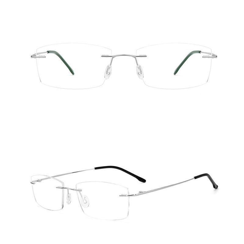 Сверхлегкие безободковые очки для близорукости Винтажные Ретро Мужские Деловые Очки для Близорукости Готовые Безободковые Оправы Минус Очки Диоптрии