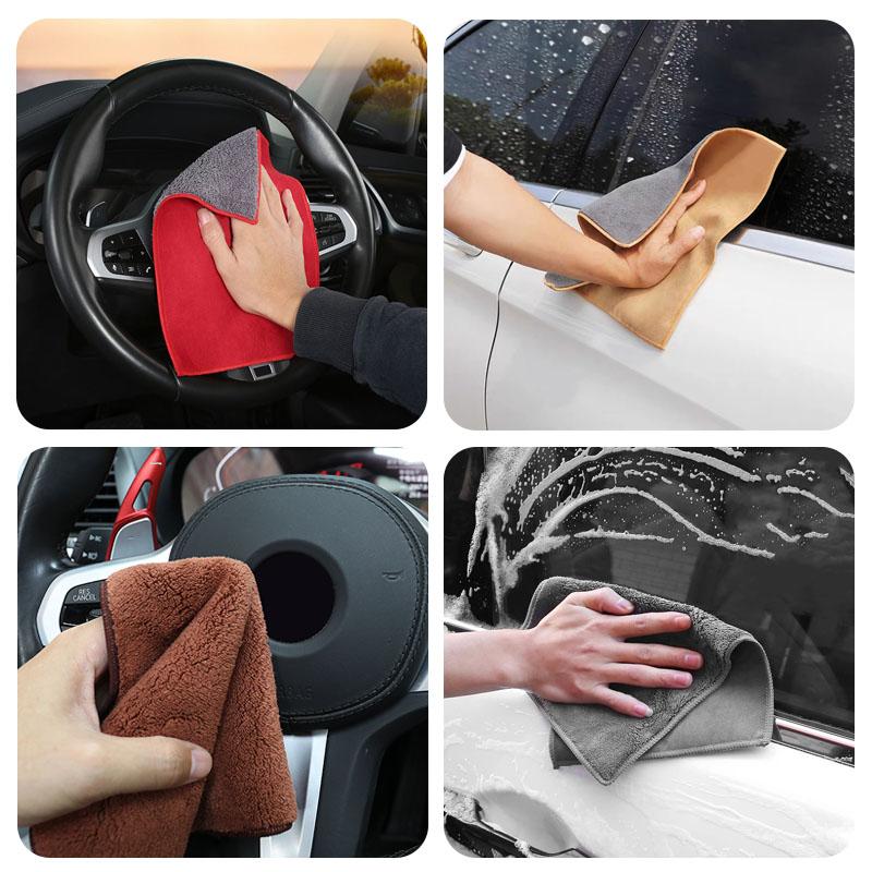 HIAQ2 Car Interior Cleaning Soft Brush Microfiber Towel Clean Tools For Skoda Octavia Superb Rapid Kodiaq Karoq Fabia Kamiq Enyaq Yeti