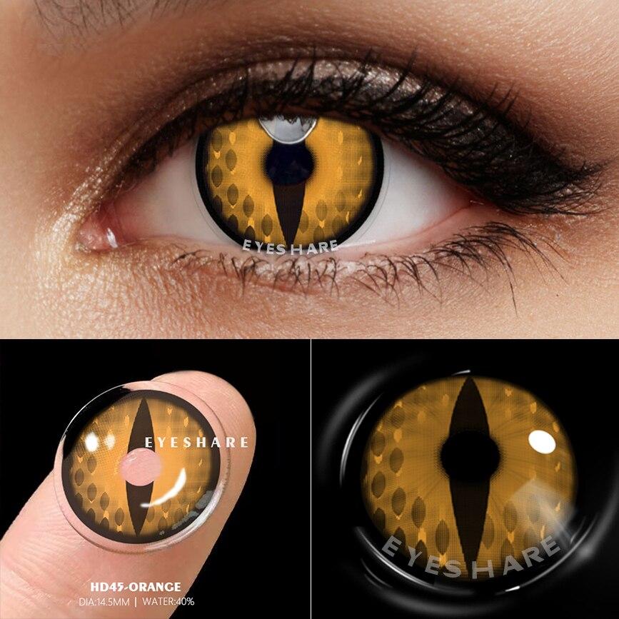 Eyeshare Цветные контактные линзы для косплея, 1 пара, цветные контактные линзы для Хэллоуина в стиле аниме, косметика для глаз, ежегодные контакты