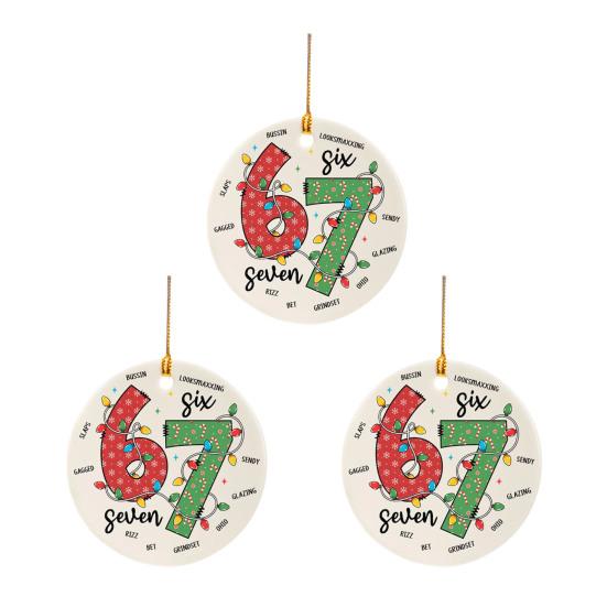 Санта говорит Шесть Семь Украшение Акриловый Декор Рождественской Елки с Уникальной Фразой Праздничное Подвесное Украшение