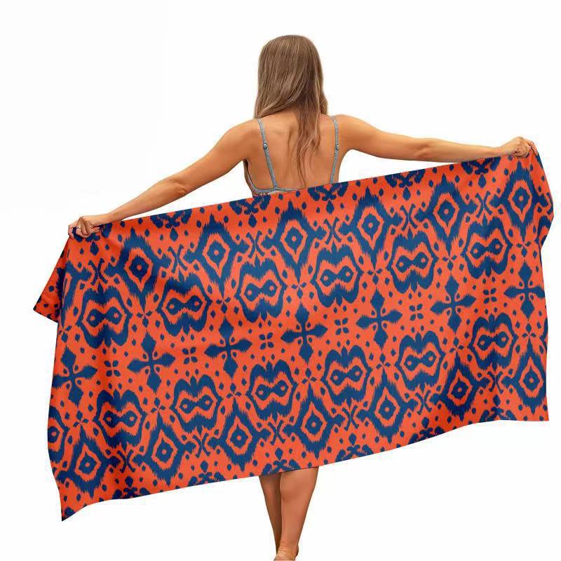 Beach Towel, Bath Towel, Microfiber Towel, Rectangular Beach Mat, Digital Printing Bath Towel, Shawl To Map