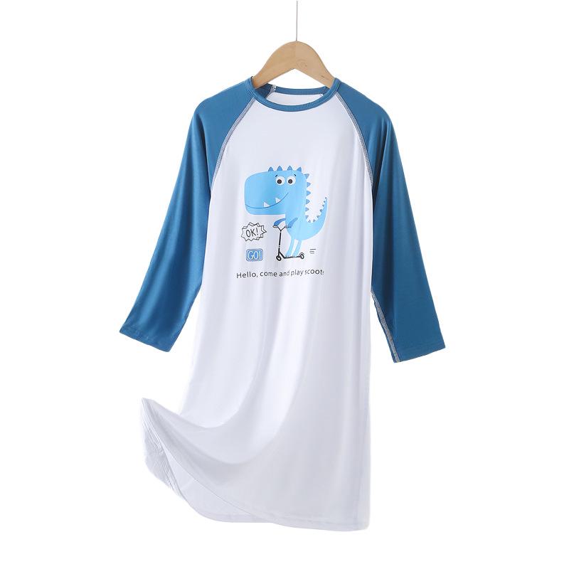 Мужской халат из модала с длинным рукавом – Летняя и весенне-осенняя ночная рубашка для комфорта после обрезания