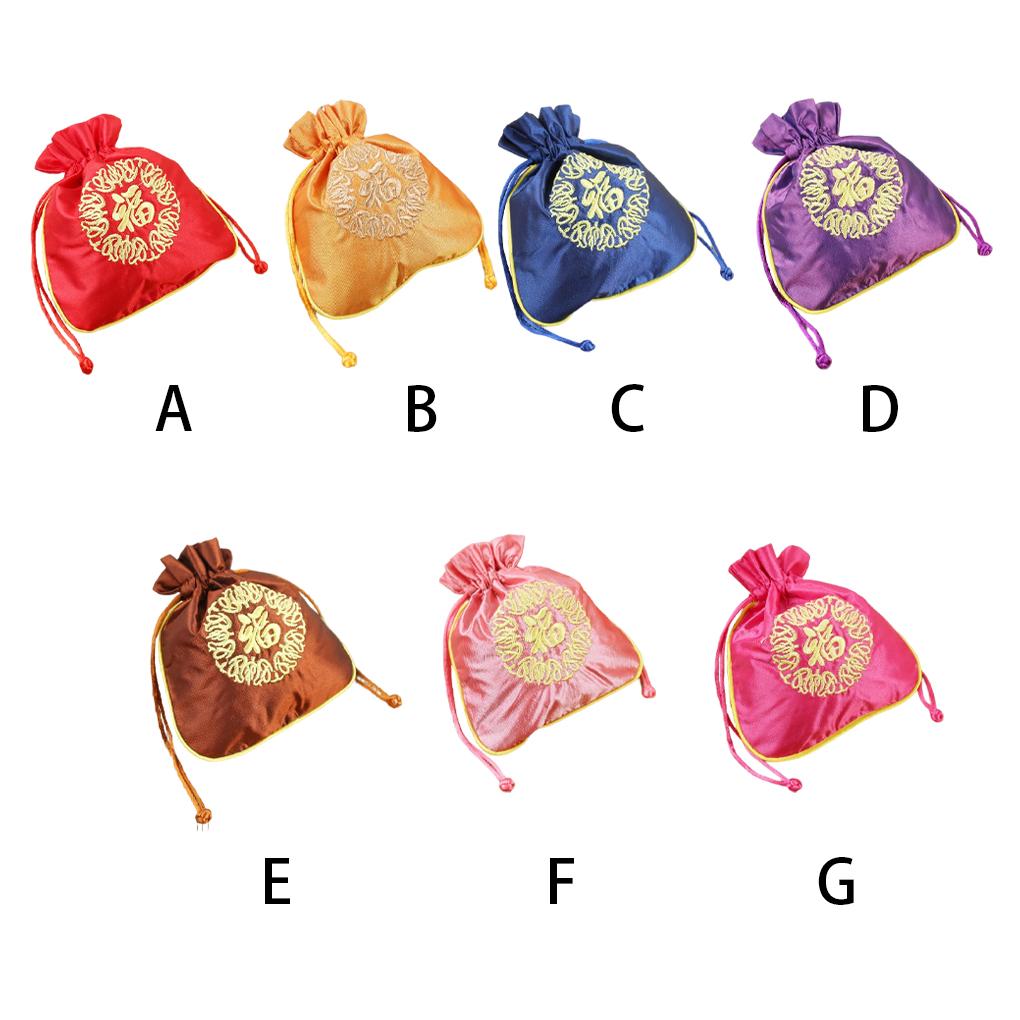 Сумка на шнурке с вышивкой слова Фу, многоцелевая, элегантная, портативная, подарочные мешочки, художественные мешочки, свадебная, рождественская, для дома