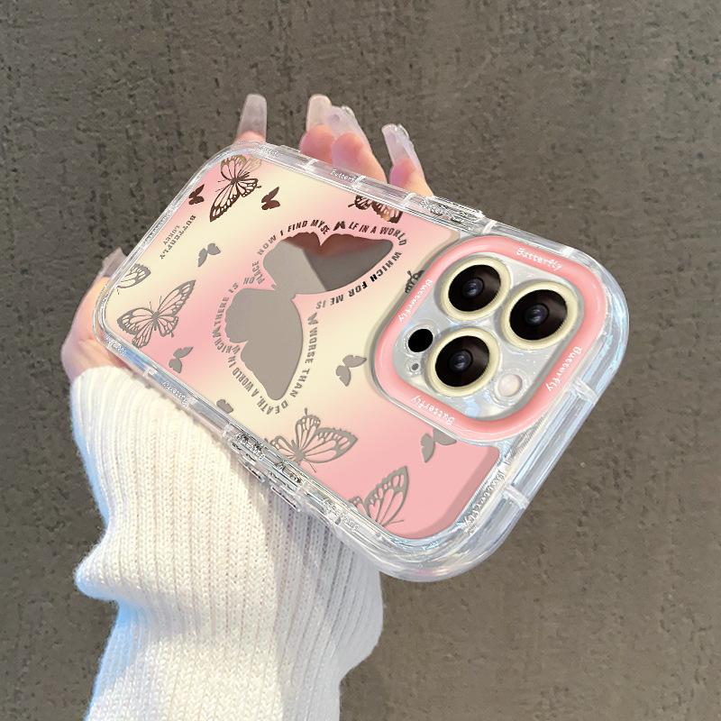 For IPhone 17 Mobile Phone Case for IPhone 14 Blooming Butterfly 13 Mirror 12pro Transparent Soft Edge Xs/15 Silicone
