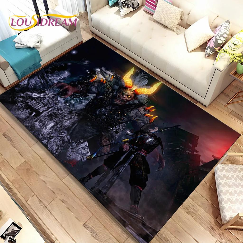 3D HD Sekiro Series Game Gamer Area Rug, Коврик для дома, гостиной, спальни, дивана, коврик для двери, декор, детские игры, нескользящий напольный коврик