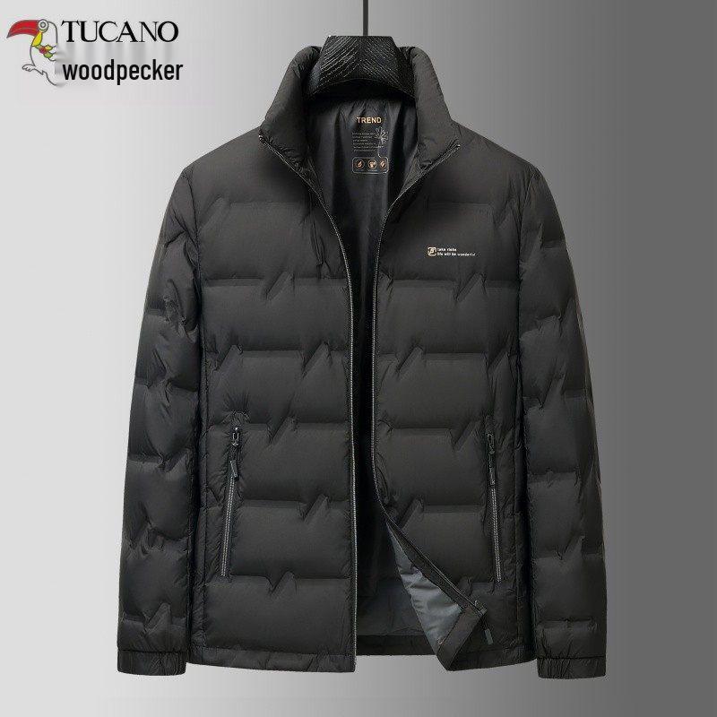 Мужская легкая пуховая куртка Woodpecker, зимняя, 2026, с воротником-стойкой, повседневная, теплая