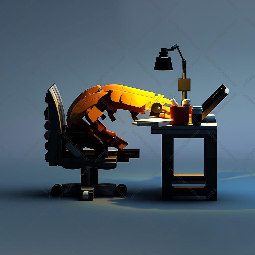 MOC Креветка Тяжелая Работа Офисные Фигурки Сборная Модель Строительные Блоки Городской Кирпич Игрушка-Прикол Набор Лучшие Подарки для Мальчиков и Девочек Детей