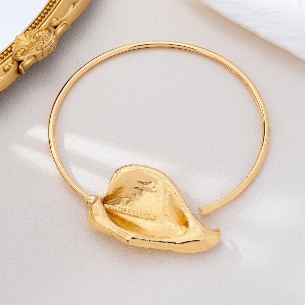 Exaggerated Calla Lily Choker Gold Color Clavicle Chain Fashion Open Choker Necklace Gifts