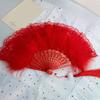 Beautiful Lolita Han Chinese Cheongsam Clothing Accessories Durable Retro Feather Summer Hand Fan Home Supplies Folding Fan