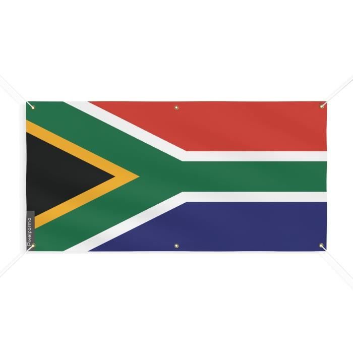 Bannière Drapeau de l'Afrique du Sud 6 Oeillets 130x260cm en polyester