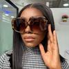 Vintage Oversized Sunglasses Women Irregular Brand Big Frame Sun Glasses Female Black Yellow Style Square Glasses