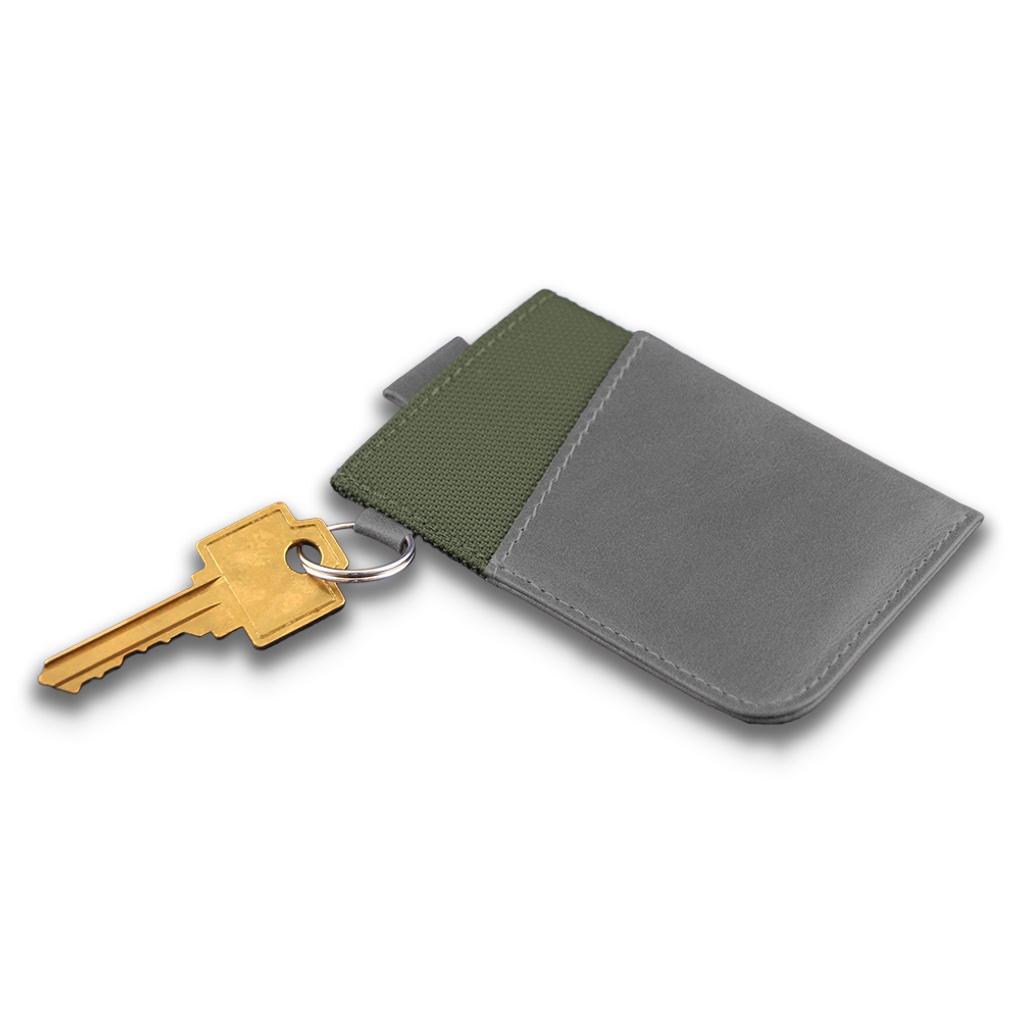 Cambie WOLYT Classic Leather Card Holder - Olive/Gray (WSC-000002)