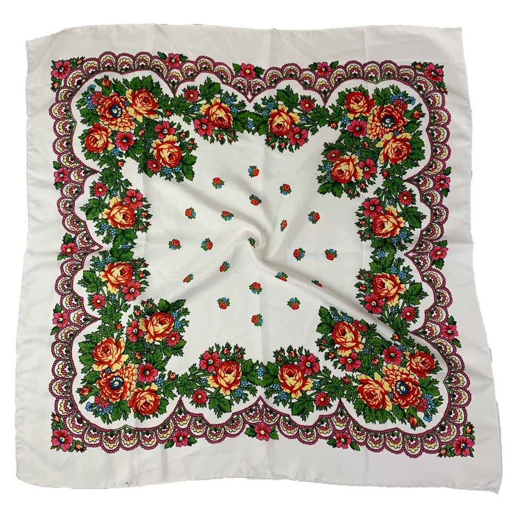 New Babushka Boho Square Bandana Women Head Wraps 70x70cm Muslim Shawl Floral Printed Russian Scarf