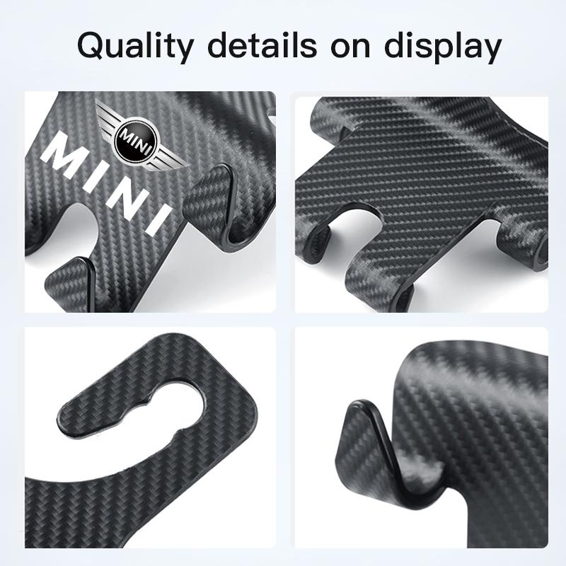 Carbon Fiber Portable Car Seat Back Hooks For MINI JCW Cabrio Cooper Countryman Aceman Clubman Coupe Paceman Roadster Hub Cap