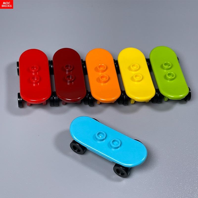 6 шт. Кубики MOC Игрок на скейтборде с колесами Парк Уличная сцена Строительные блоки 88422 42511 Пластиковый материал Детские игрушки Подарки