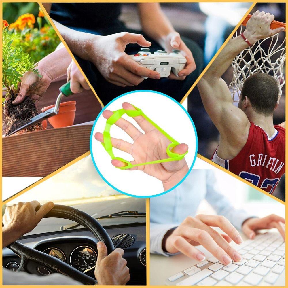 3 PCS Fitness Strength Silicone Resistance Band Wrist Exerciser Hand Grip Finger Trainer