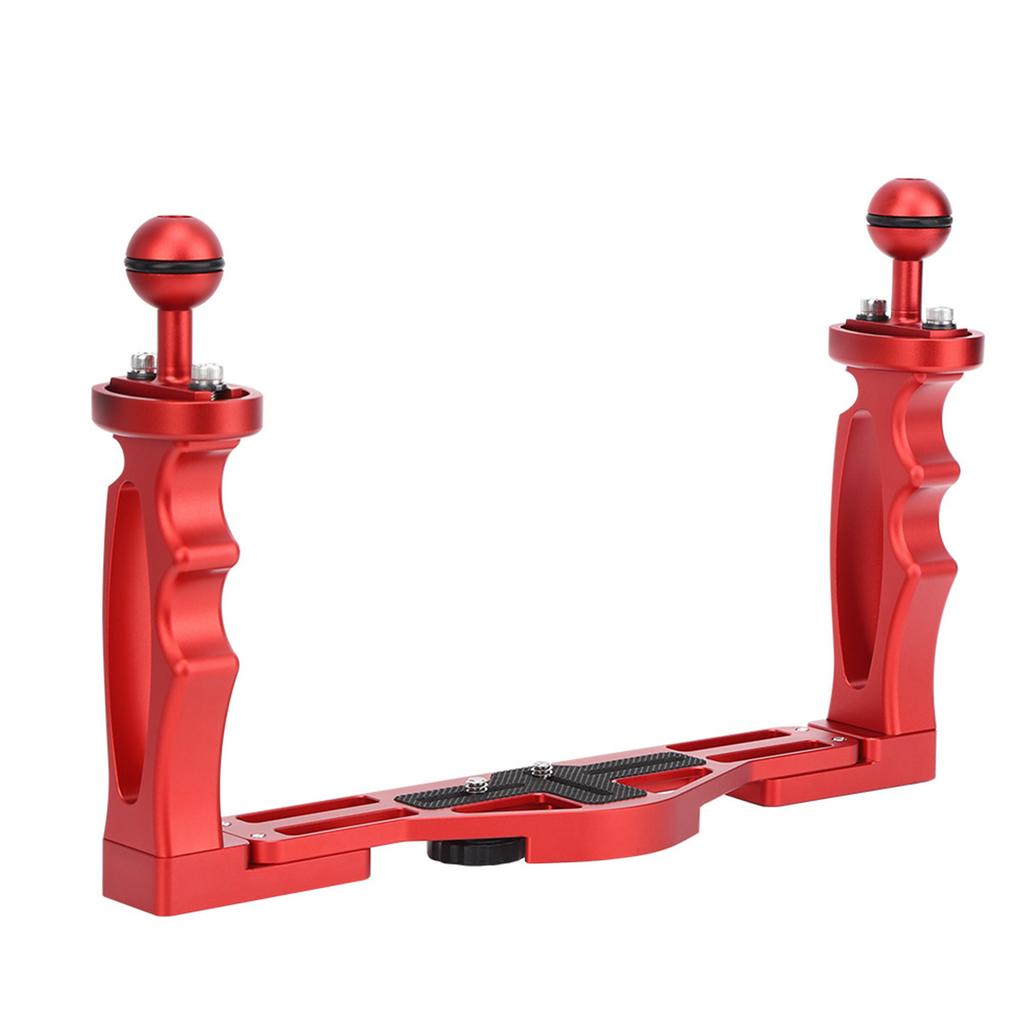 All Metal Dual Handheld Hand Grip Diving Flashlight Bracket Underwater Sports Camera Holder Stabilizer