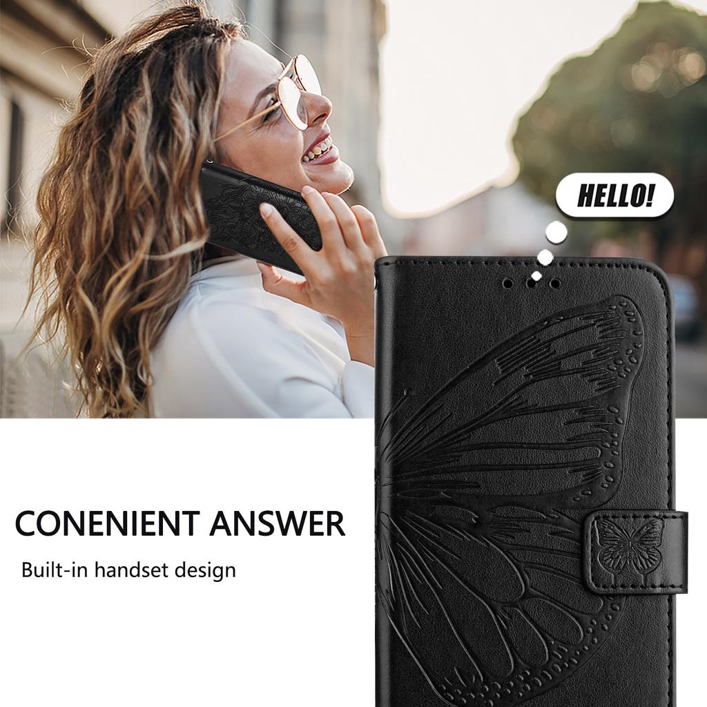 For Samsung Galaxy A36 5G Wallet Case with Wrist Strap Butterfly Imprint Leather Phone Cover
