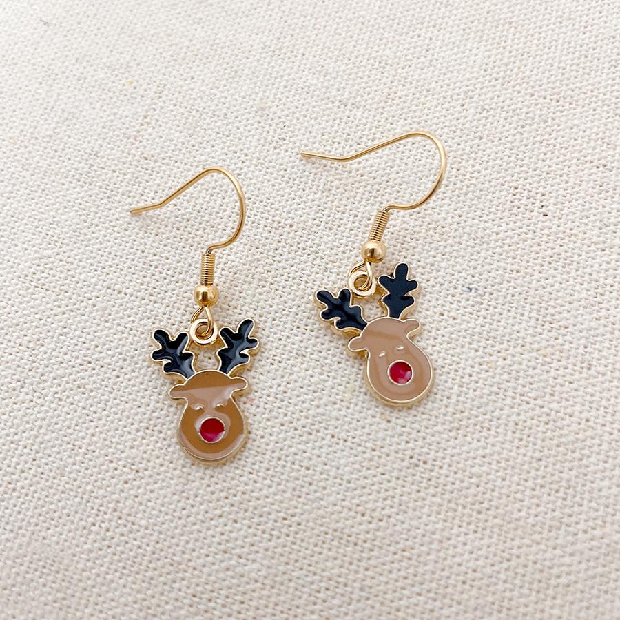 2025 New Fashion Women Christmas Santa Claus Snowman Smiling Face Earrings Women Christmas Party Hanging Dangle Earring Jewelry