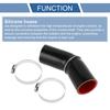 X AUTOHAUX 1 Set 51mm/2.01" ID 90mm/3.54" Length 45 Degree Black Red Car Silicone Hose with Clamp Hose Universal
