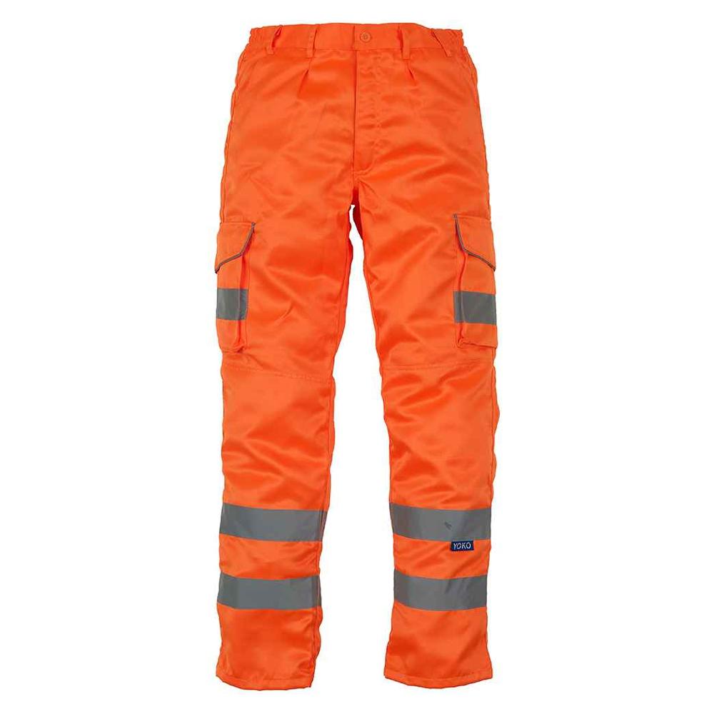Yoko Mens 3M Scotchlite High-Vis Knee Pad Pockets Cargo Trousers