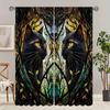 2pcs Artistic Cat Printed Curtain For Home Decor, Rod PocketWindow Treatment, For Bedroom, Office, Kitchen, Living Room,AndStudy
