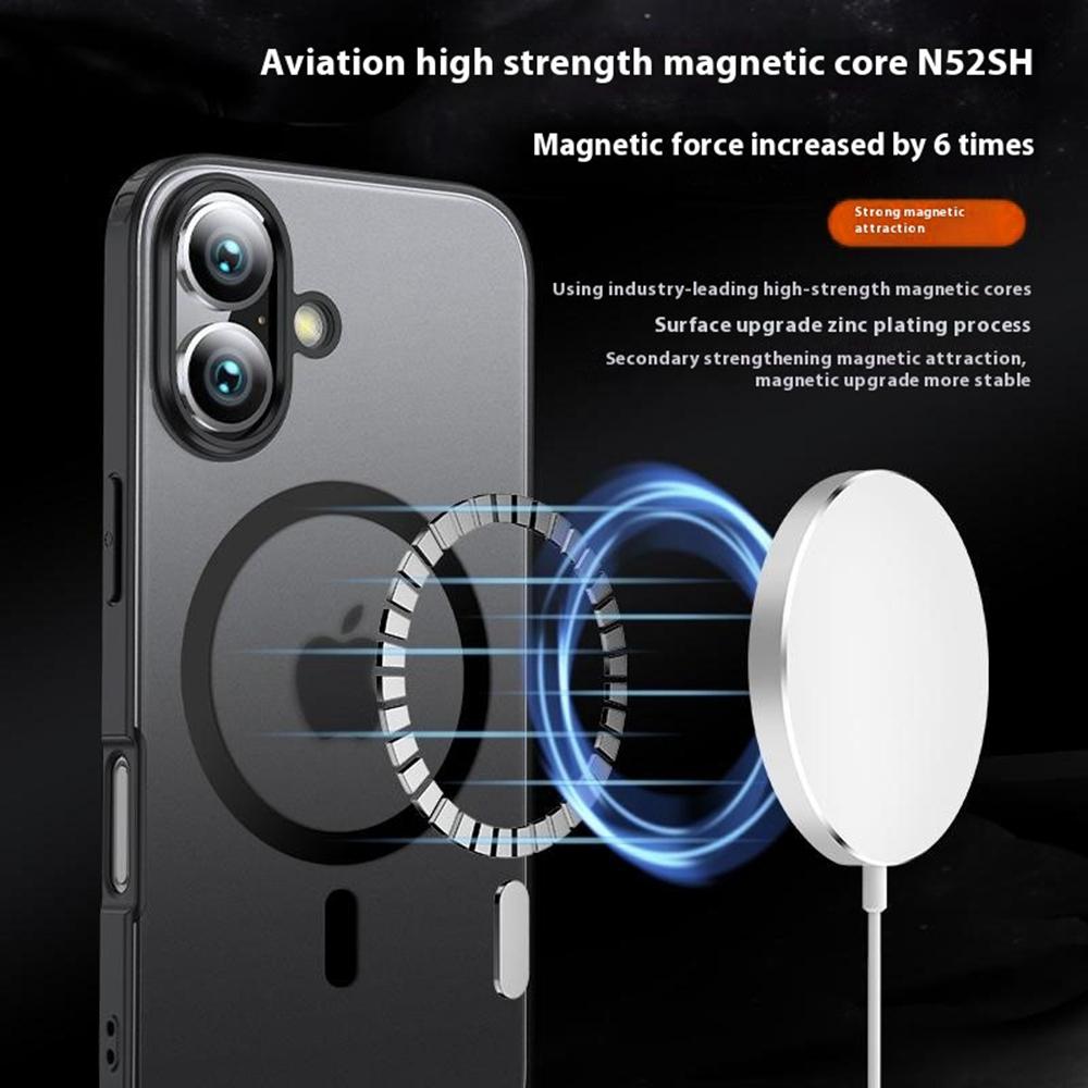 For iPhone 16 Case Compatible with MagSafe Shockproof PC+TPU Phone Cover