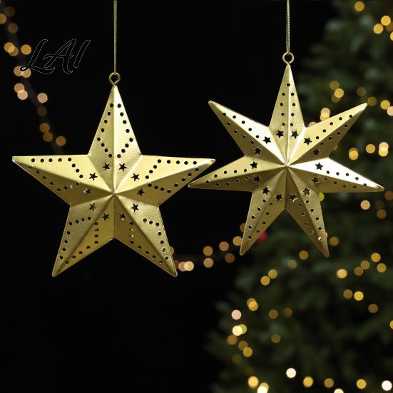 Vintage Christmas Tree Pendants Metal Ornament for Tree Rustic Gold Wreath Angel Star Elk Lightweight Xmas Decor Hanging Decoration Wreath Garland,